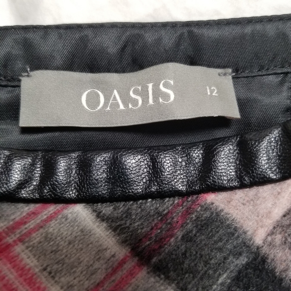 Oasis A-Line Pink Check Skirt - Picture 2 of 9